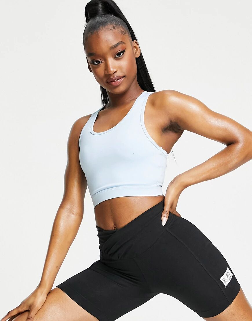 ASOS 4505 icon longline scoop neck sports bra-Blue  Blue