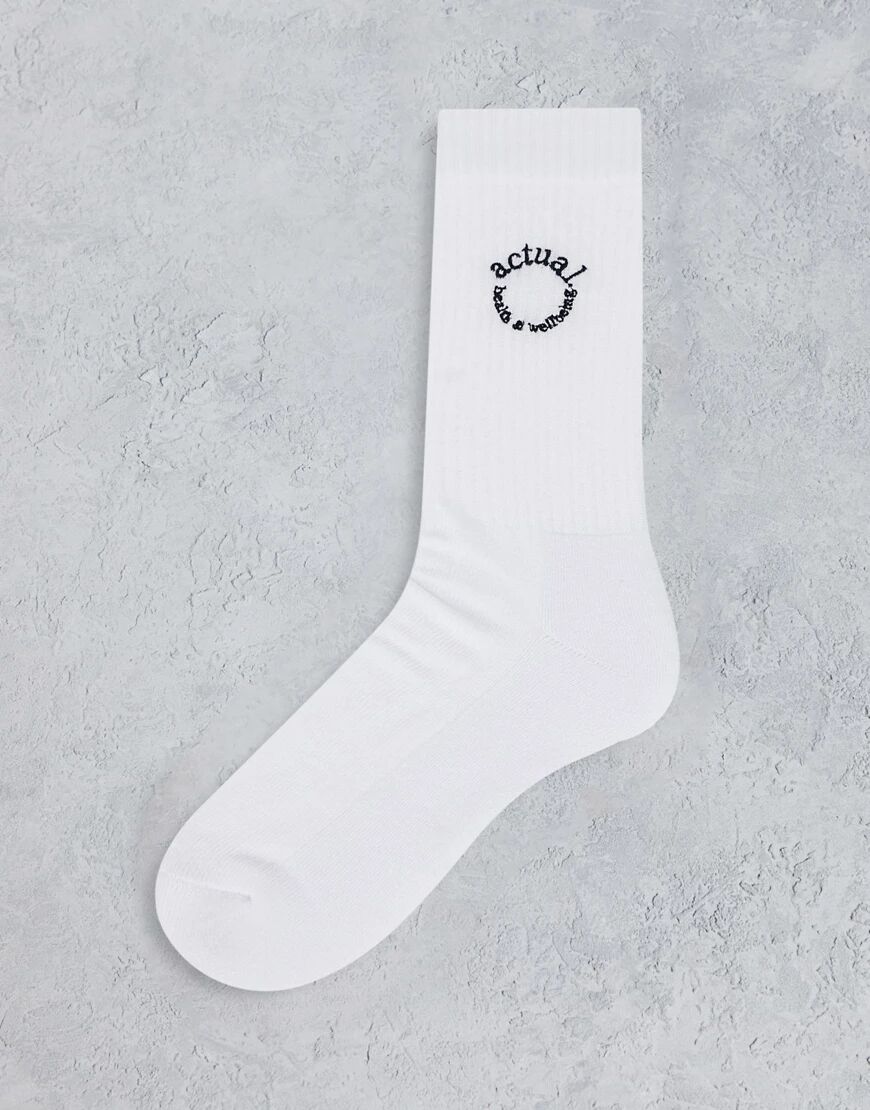ASOS DESIGN Actual sports socks in white  White