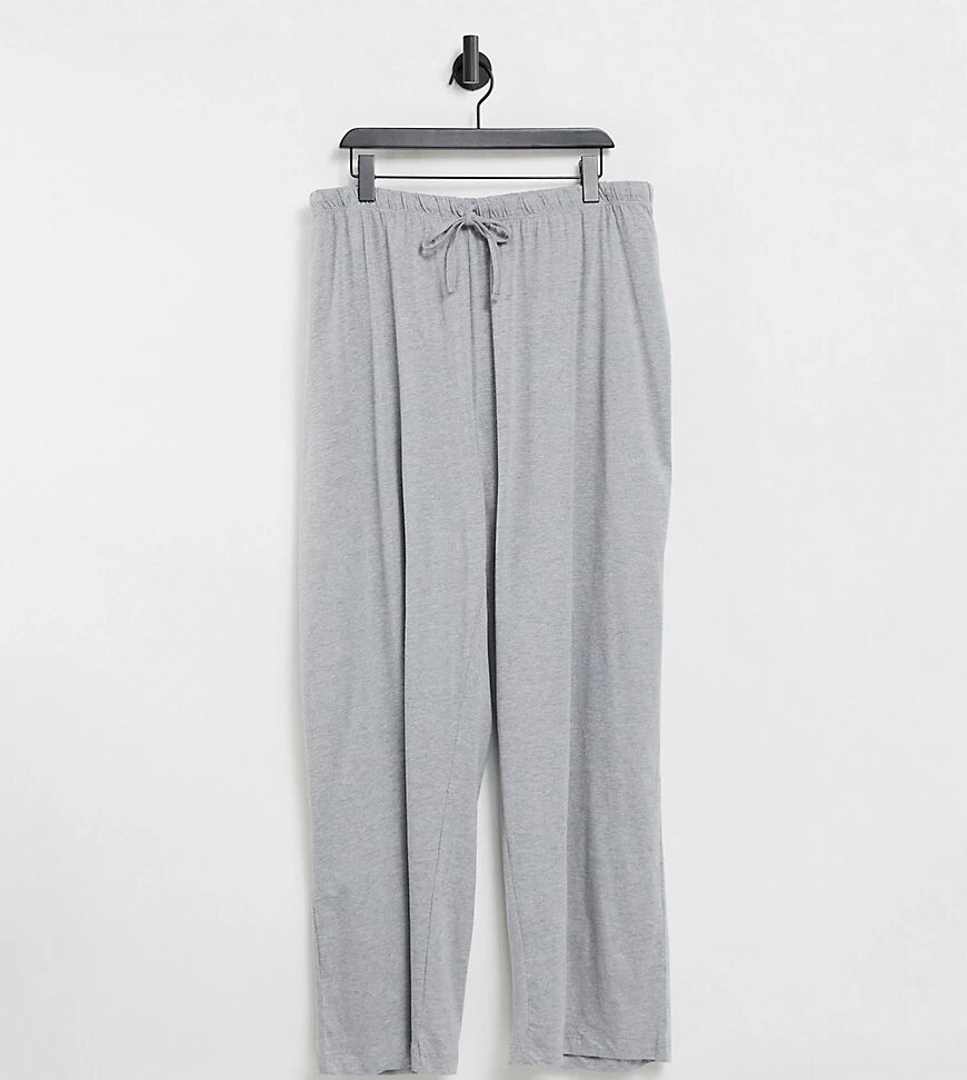 ASOS Curve ASOS DESIGN Curve mix & match straight leg jersey pyjama trouser in grey marl  Grey