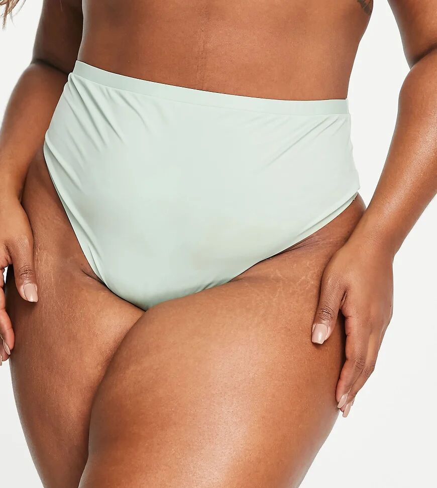 ASOS Curve ASOS DESIGN Curve Natalie recycled microfibre seamless thong in mint green  Green