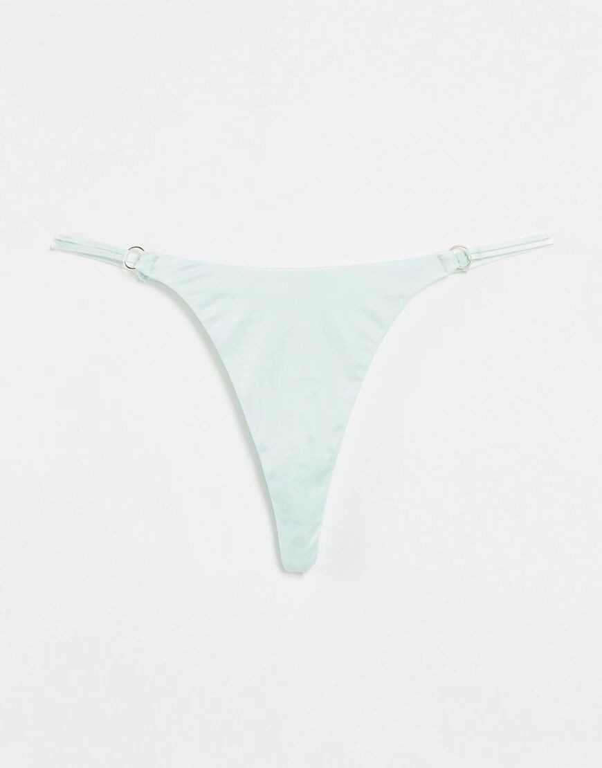 ASOS DESIGN Maggie microfibre thong with multi straps in mint green  Green