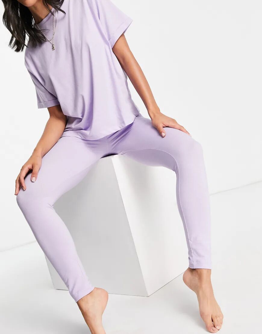 ASOS DESIGN mix & match jersey pyjama legging in lilac-Purple  Purple