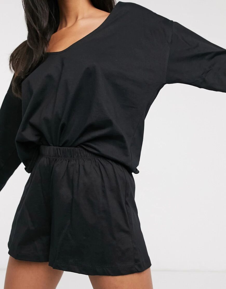 ASOS DESIGN mix & match jersey pyjama short in black  Black
