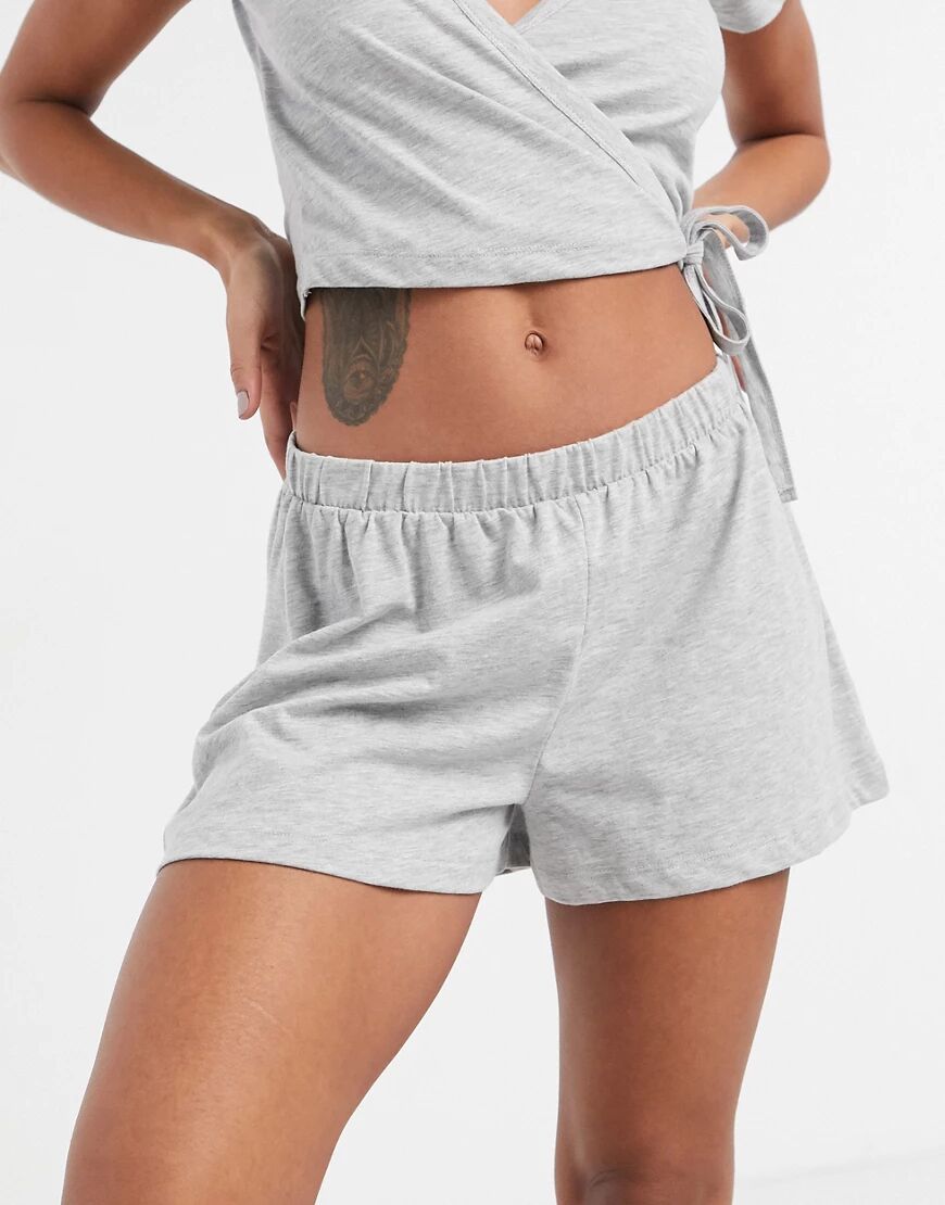 ASOS DESIGN mix & match jersey pyjama short in grey marl  Grey