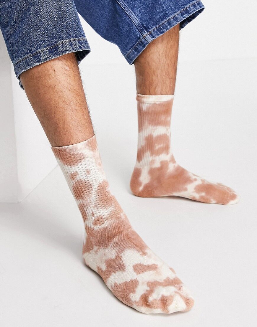 ASOS DESIGN neutral tie dye sports socks-Multi  Multi