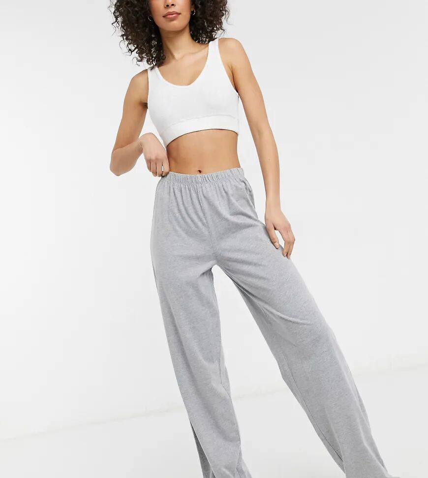 ASOS Tall ASOS DESIGN Tall mix & match straight leg jersey pyjama trouser in grey marl  Grey