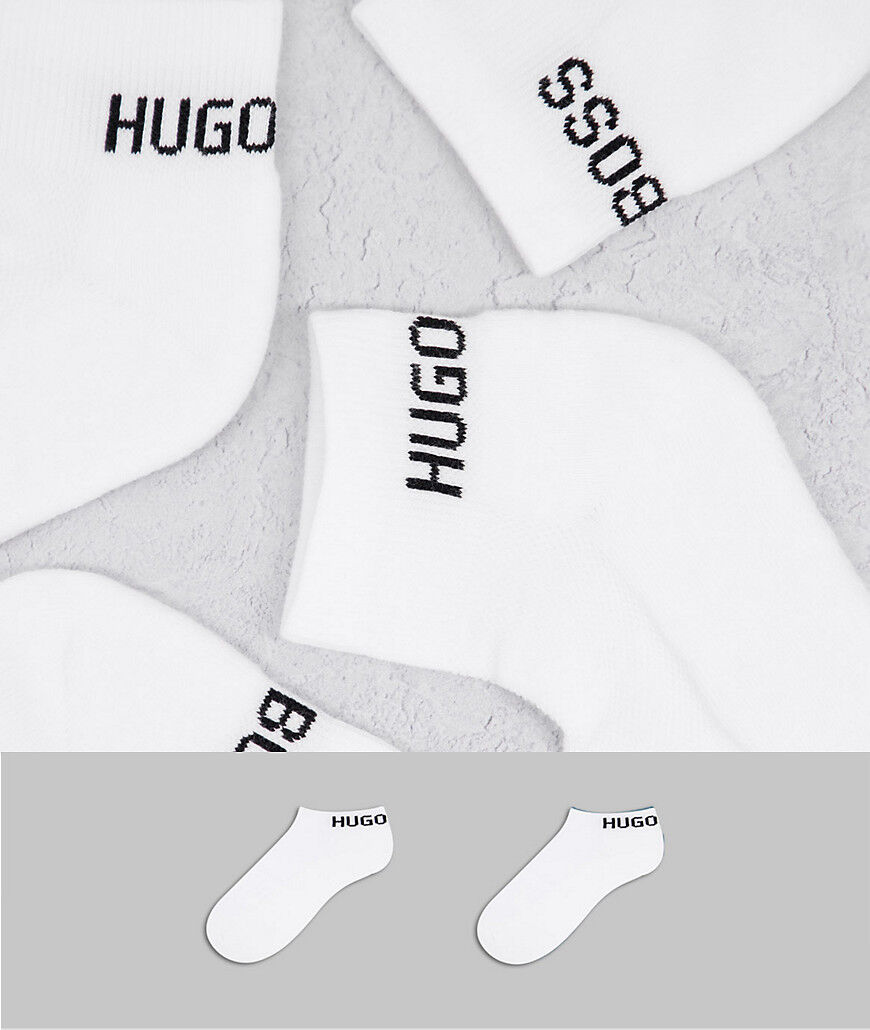 BOSS Bodywear BOSS 2 pack ankle socks in white  White