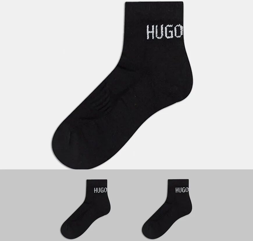 BOSS Bodywear BOSS 2 pack logo ankle socks in black  Black