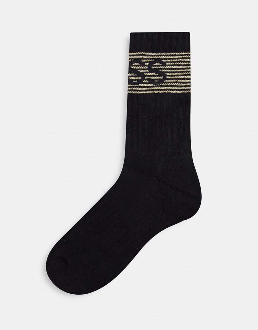 BOSS Bodywear ribbed sports socks in black  Black