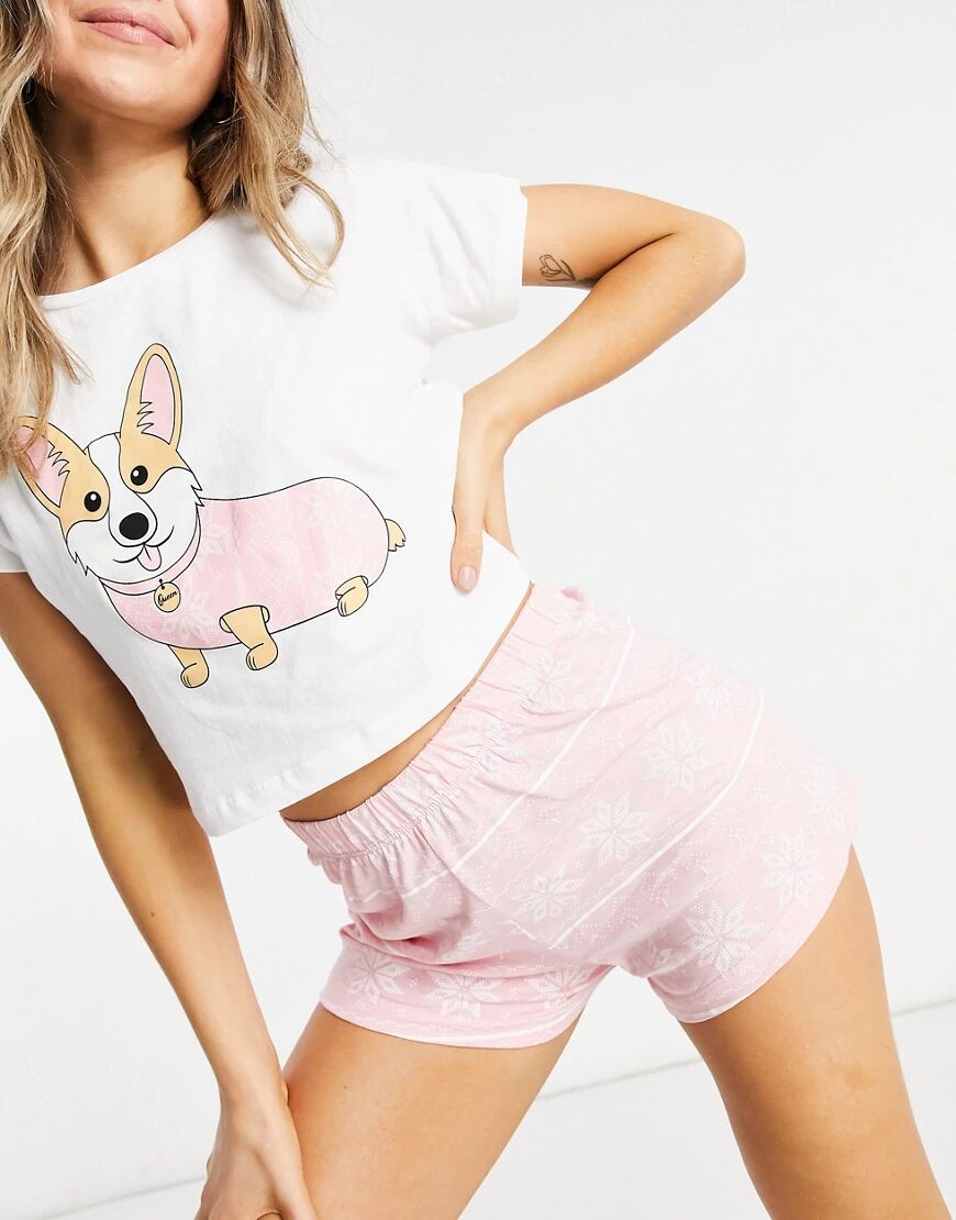 Brave Soul t-shirt and shorts pyjama set in pink  Pink