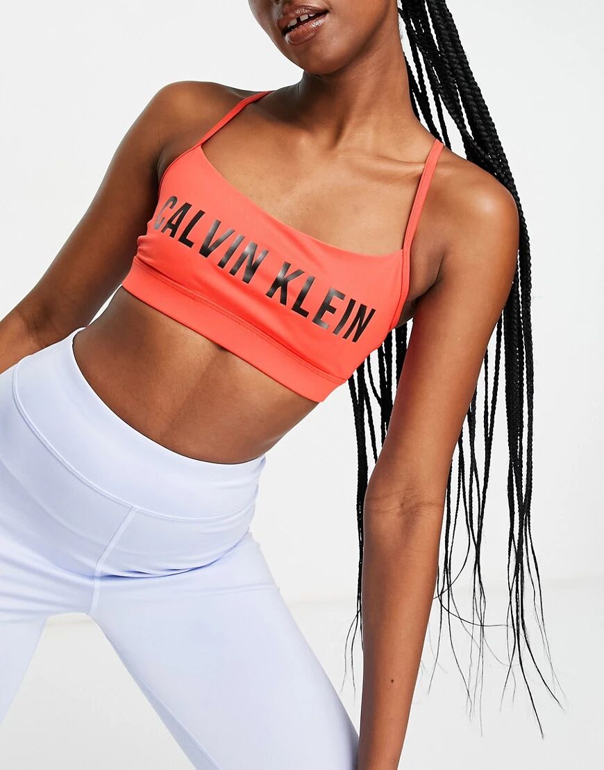 Calvin Klein Performance low impact sports bra co-ord in orange  Orange