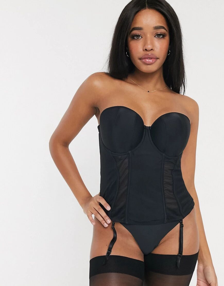 Curvy Kate Luxe strapless basque in black  Black