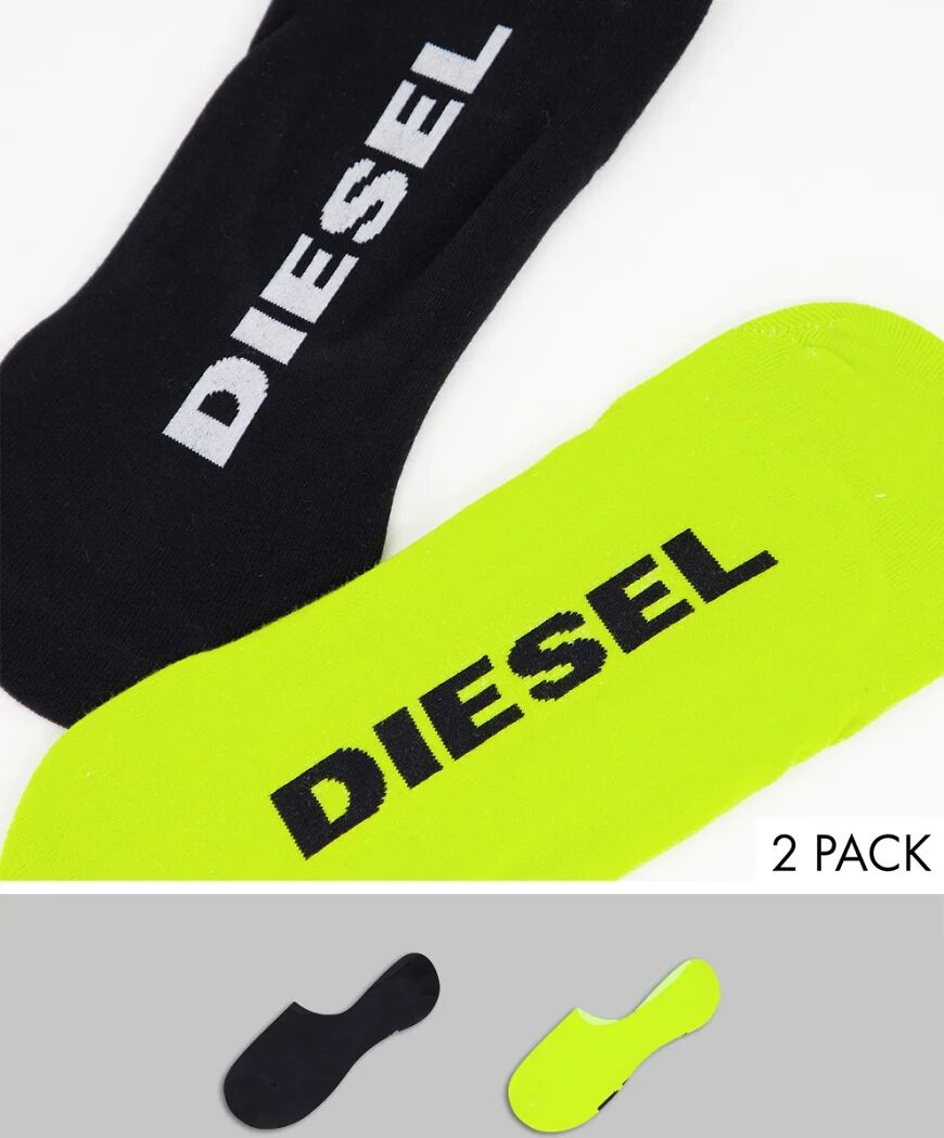 Diesel no show socks in black/yellow-Multi  Multi