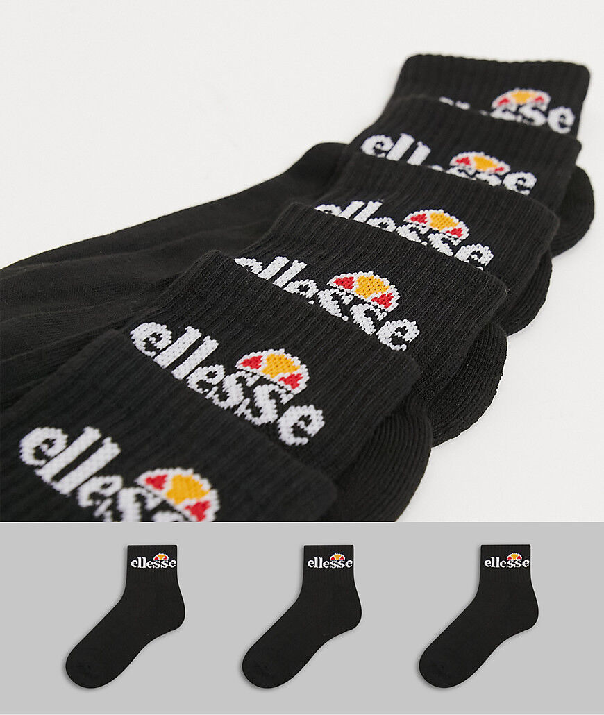 ellesse 3 pack ankle sock in black  Black