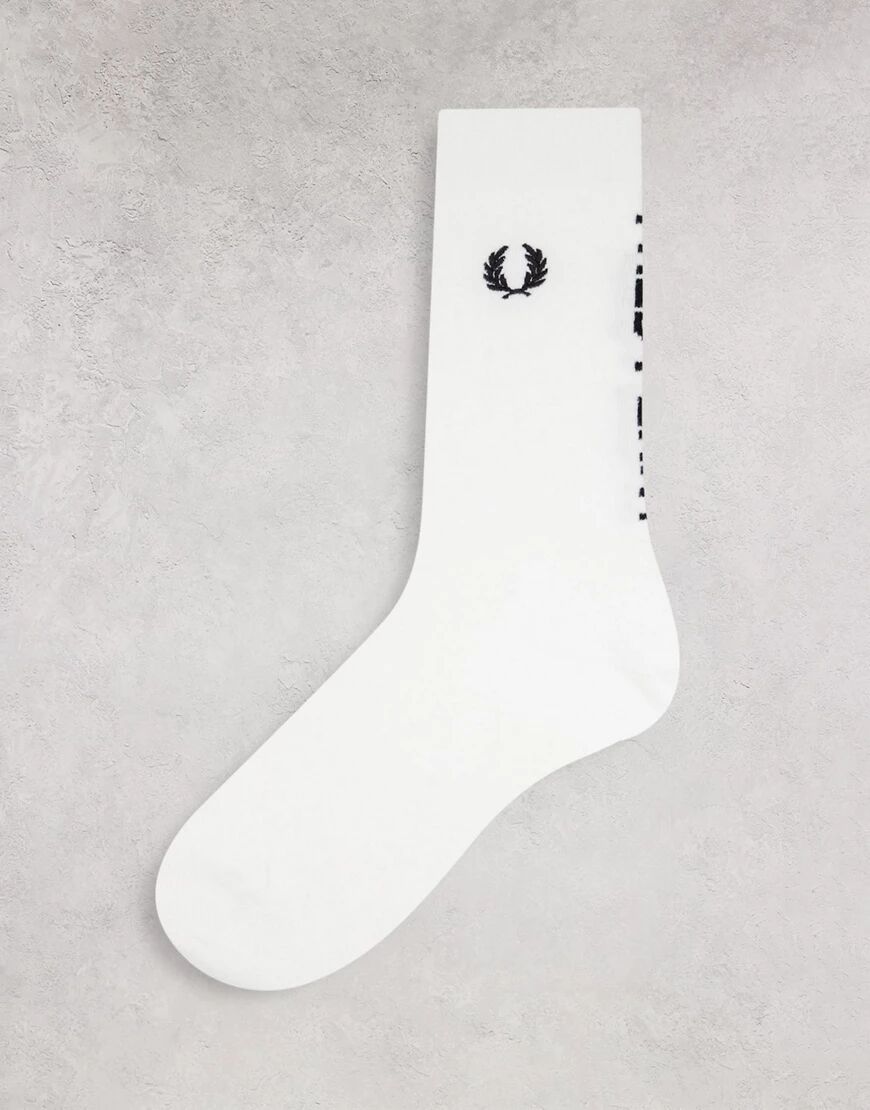 Fred Perry branded socks in white  White