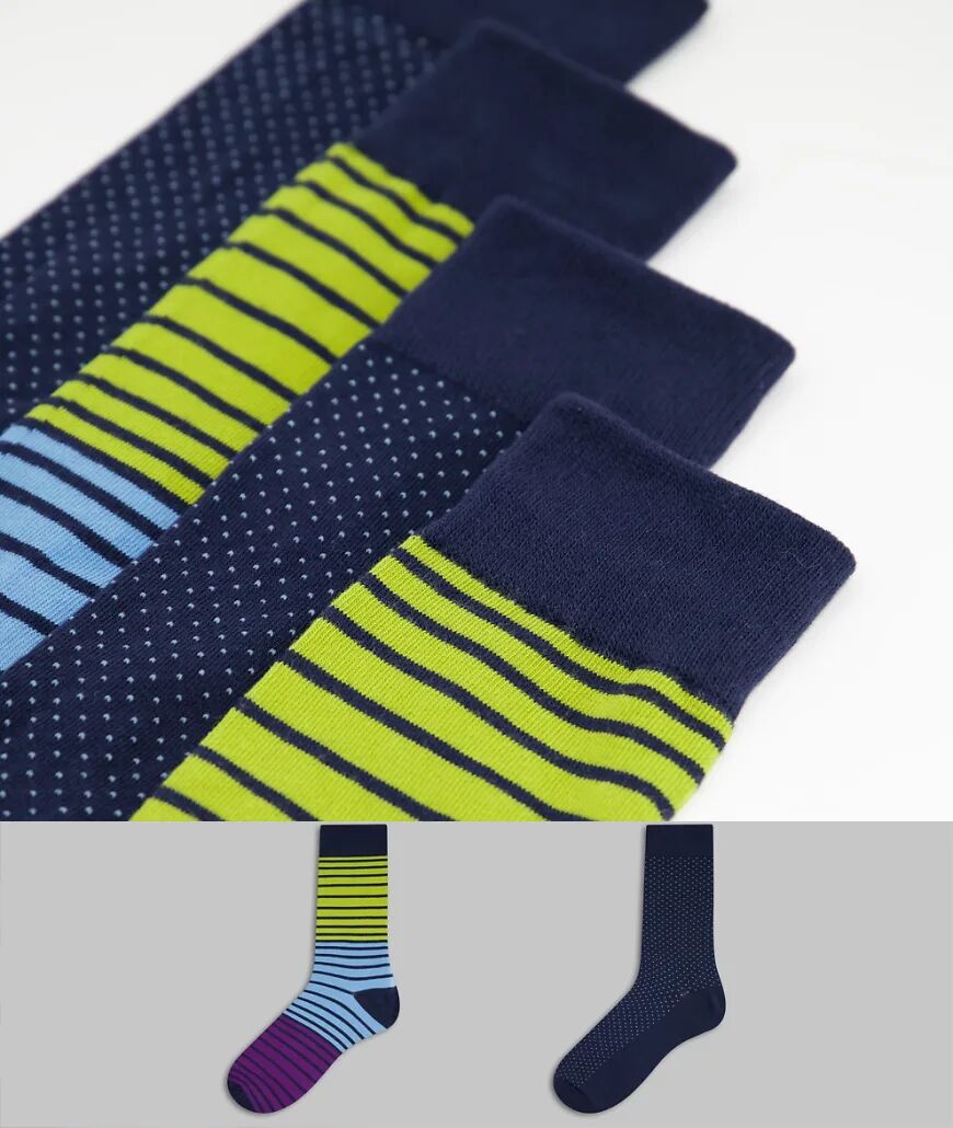 GANT 2 pack socks with stripe in blue/green mix-Multi  Multi