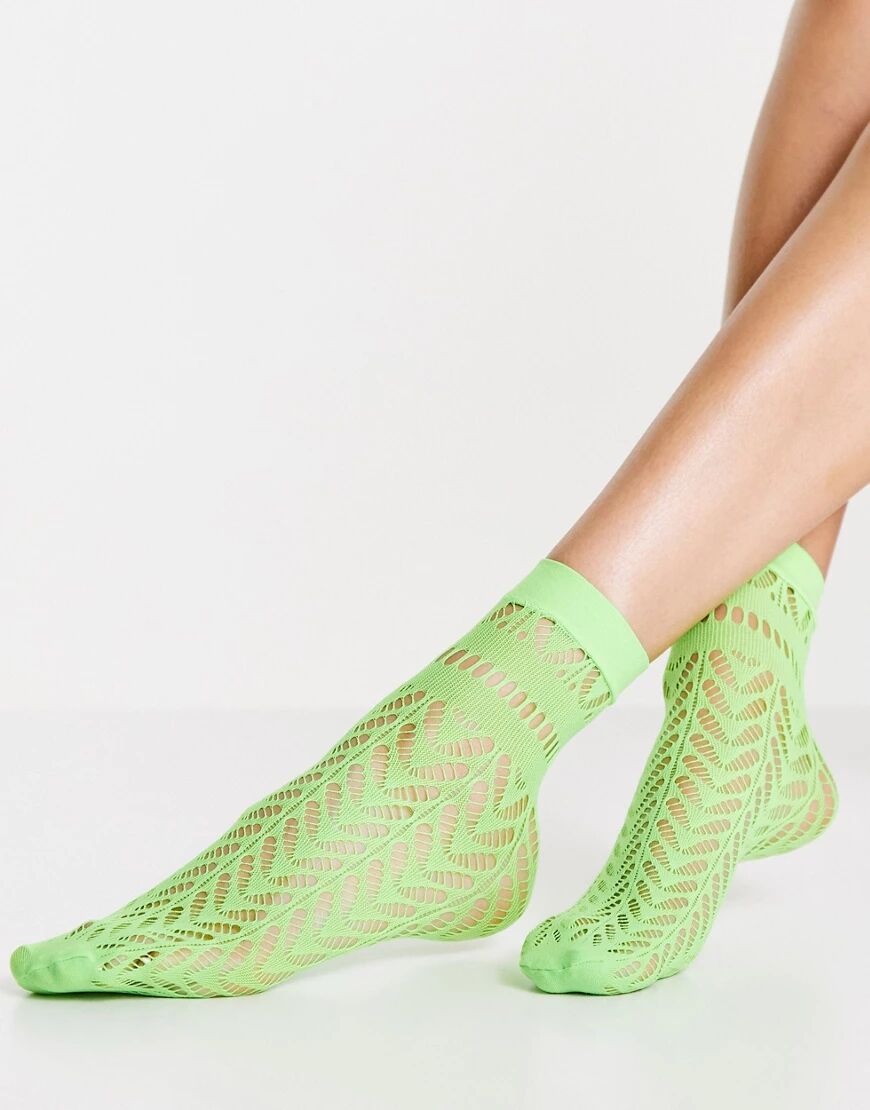 Gipsy arrow pelerine ankle sock in neon green  Green