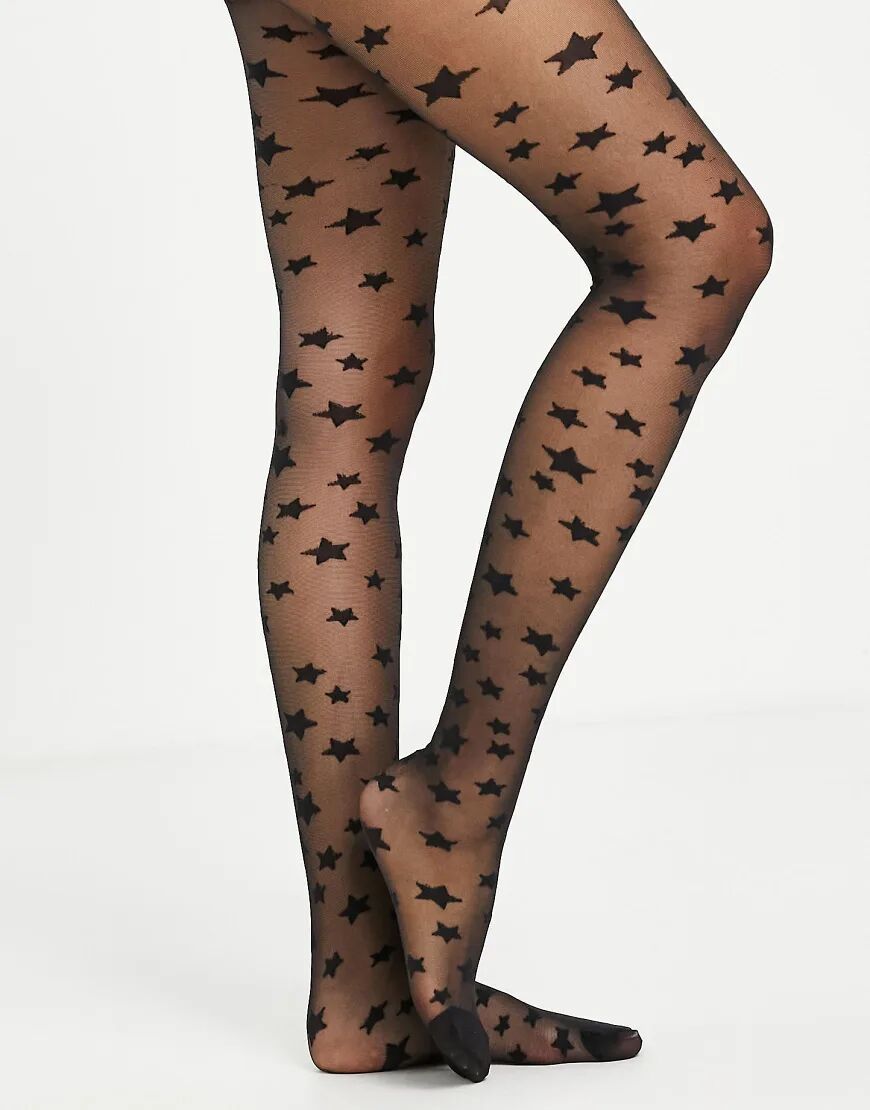 Gipsy sheer star tights in black  Black