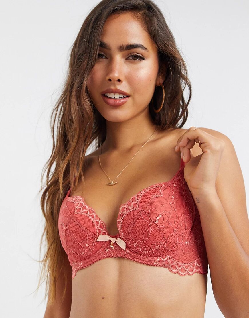 Gossard padded lace bra in cinammon-Orange  Orange