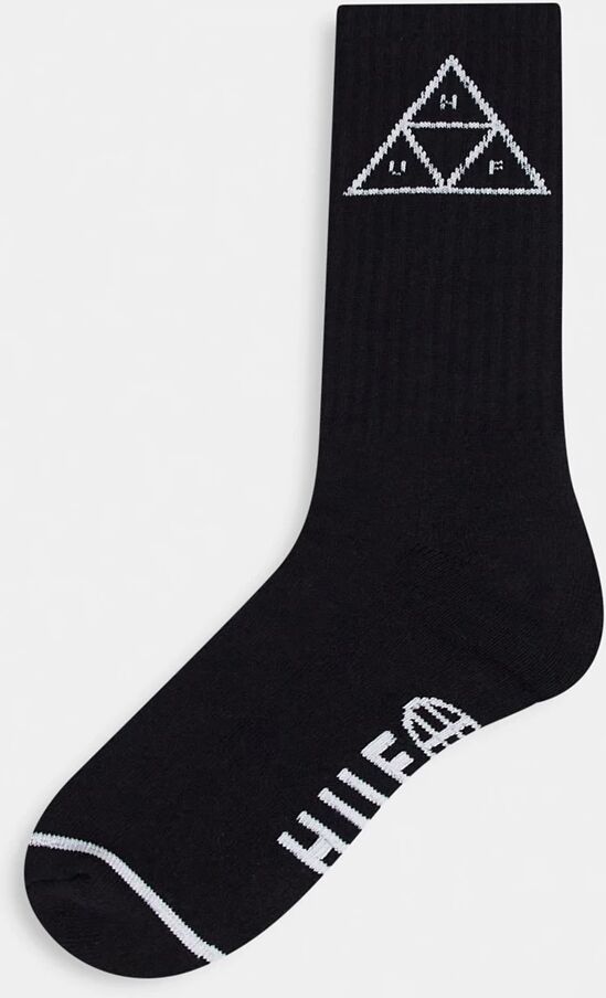 HUF triple triangle crew socks in black  Black