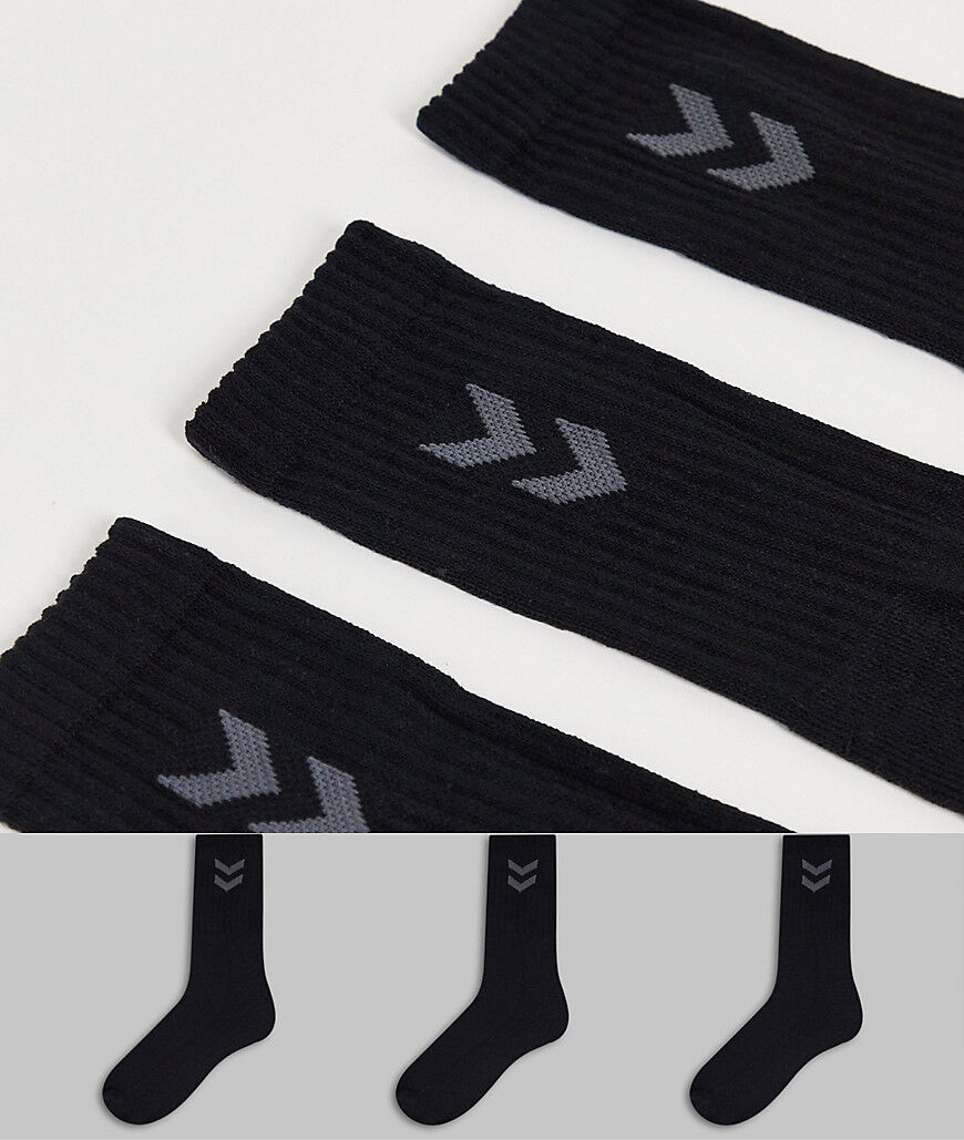 Hummel 3 pack basic socks in black  Black