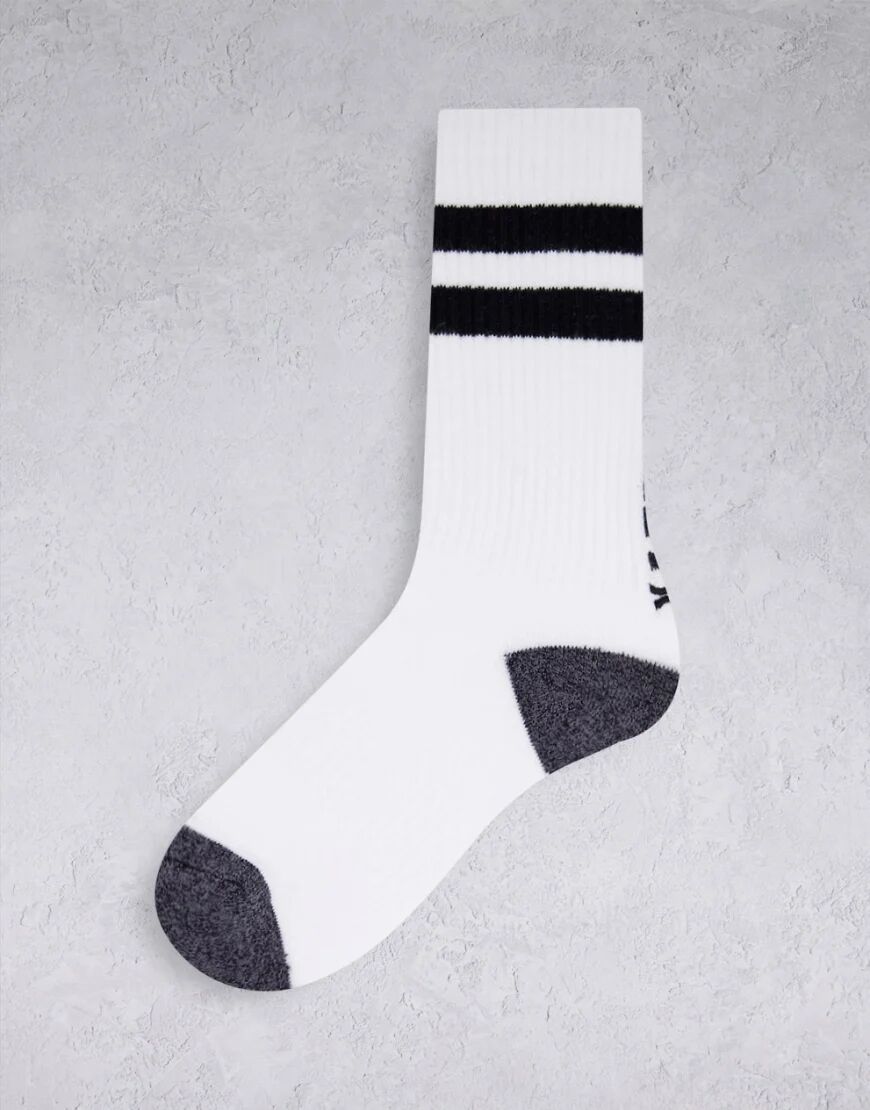 Hurley Extended Terry Crew socks in white  White