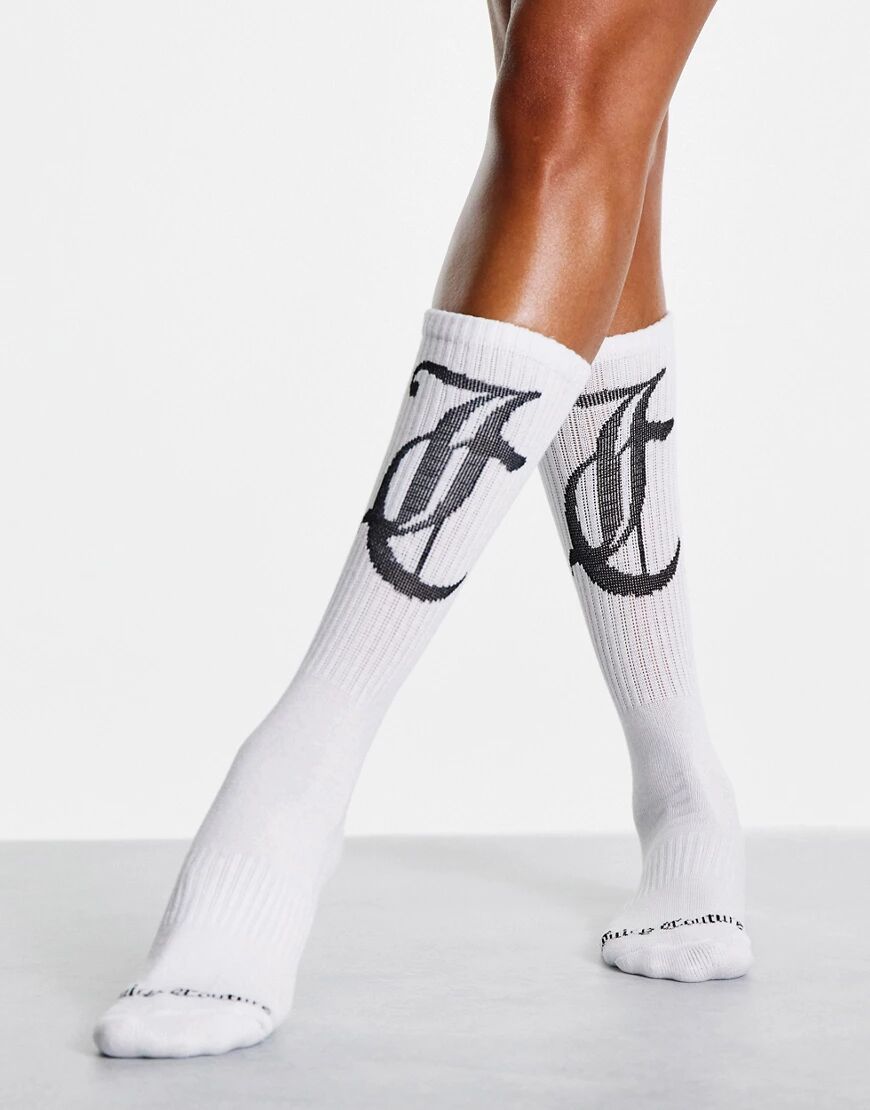 Juicy Couture cotton socks with logo detail in white  White