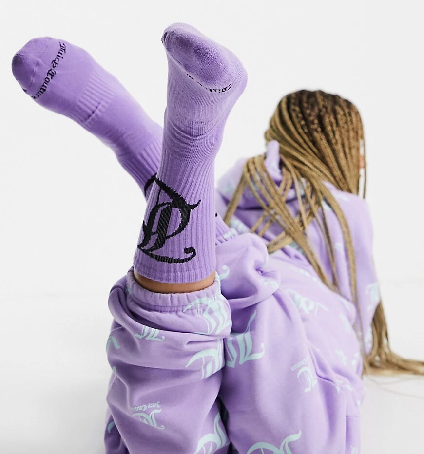 Juicy Couture X ASOS logo socks in lilac-Purple  Purple