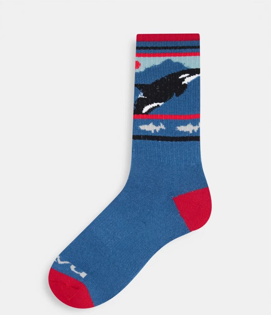 Kavu Moonwalk printed socks in blue  Blue