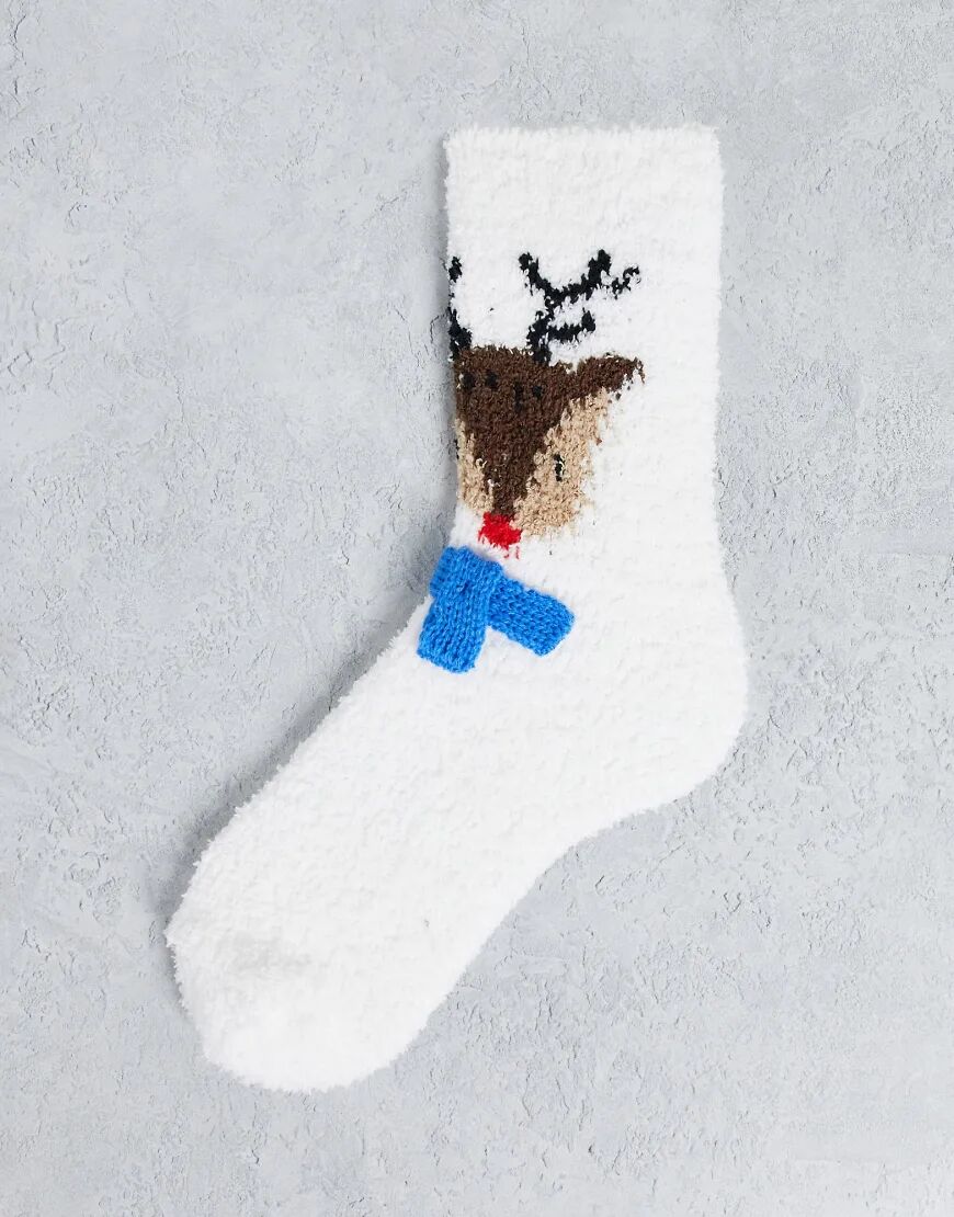 Loungeable reindeer cosy socks in christmas gift box-Blue  Blue