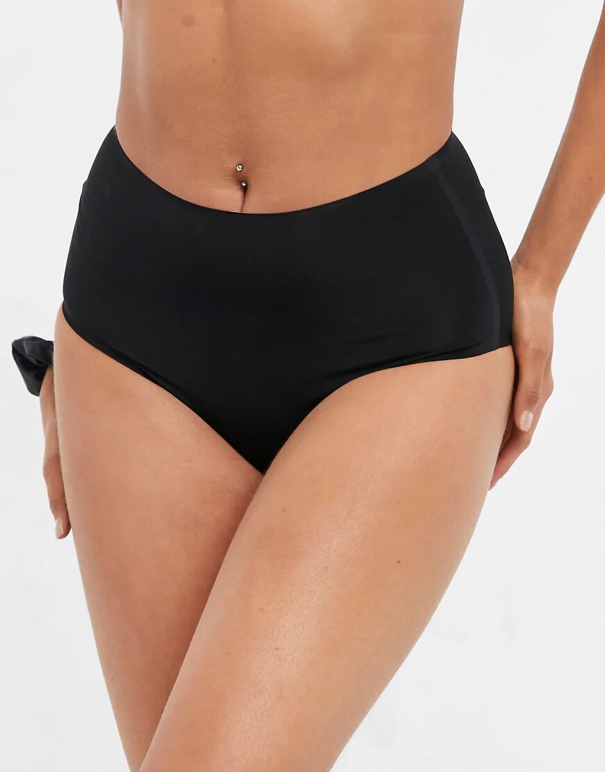 Monki Edith recycled high waist brief in black  Black