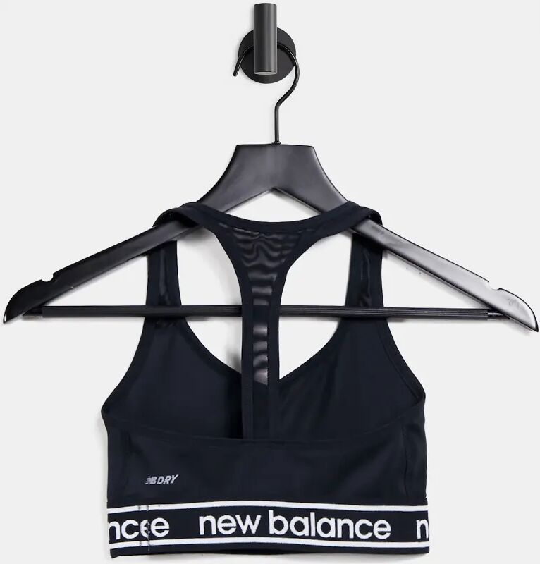 New Balance Running Pace 2.0 medium support sports bra in black  Black