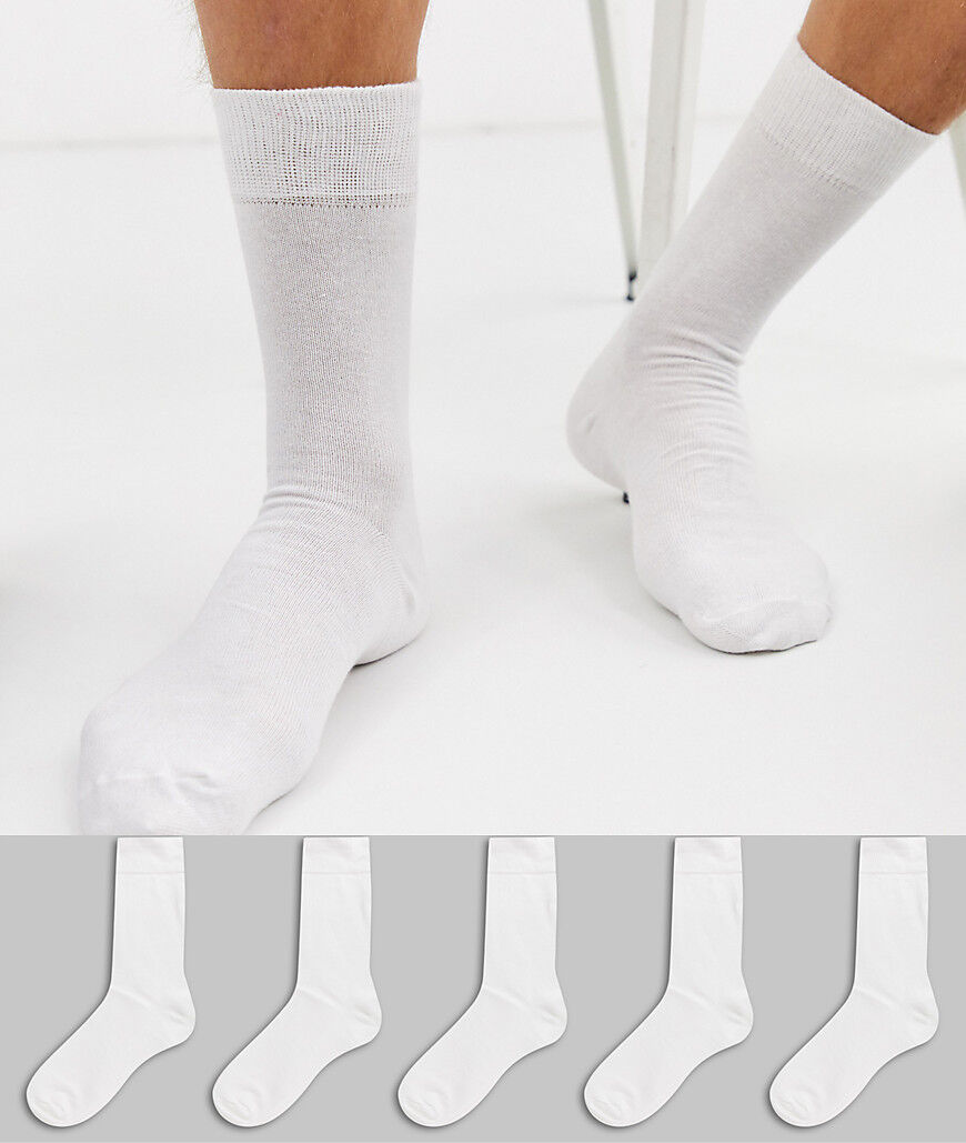 New Look socks in white 5 pack  White