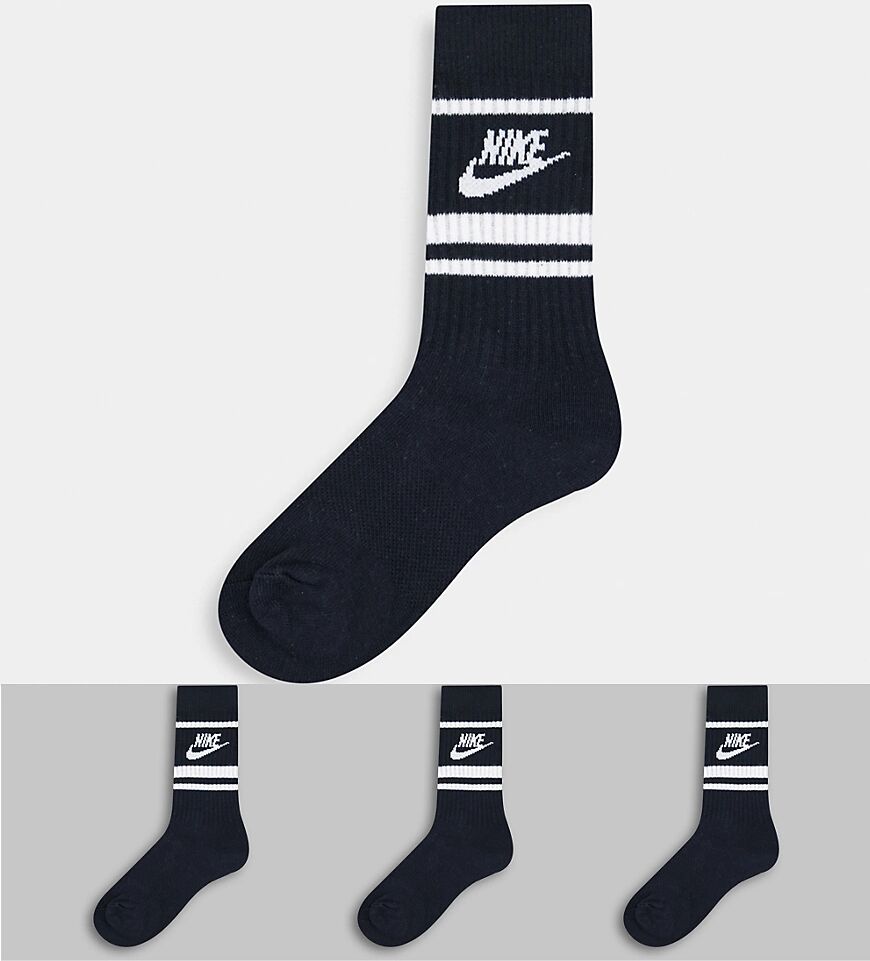 Nike everyday essentials 3 pack socks in black  Black