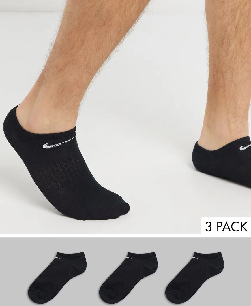 Nike Training 3 pack trainer socks in black  Black