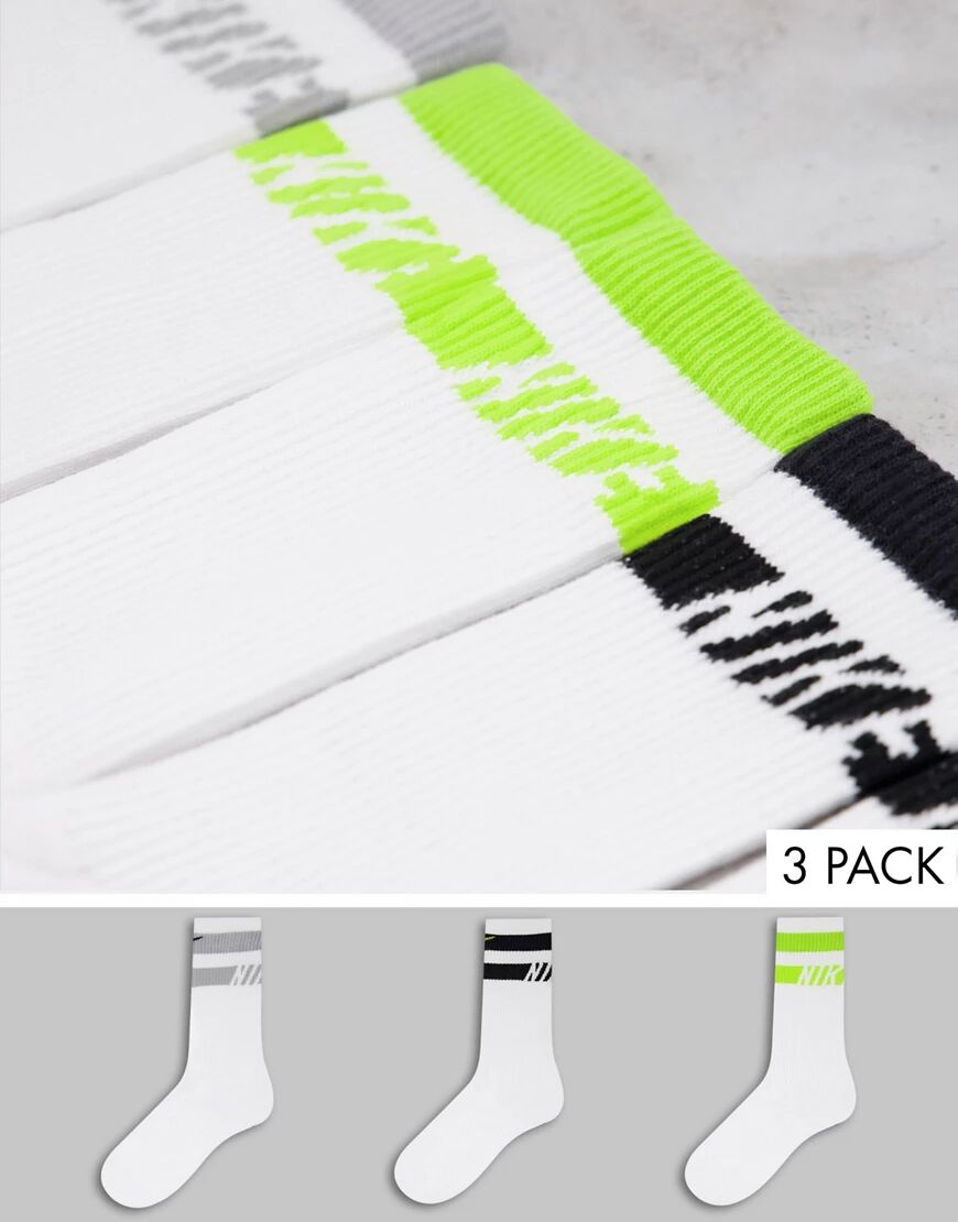 Nike Training Everyday Cushioned multi pack of socks in grey black and yellow  Multi