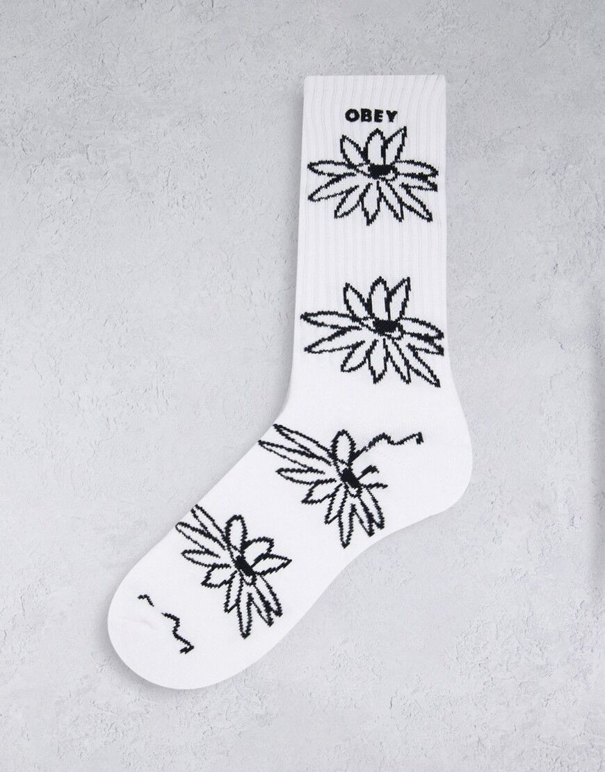 Obey natty socks in white  White