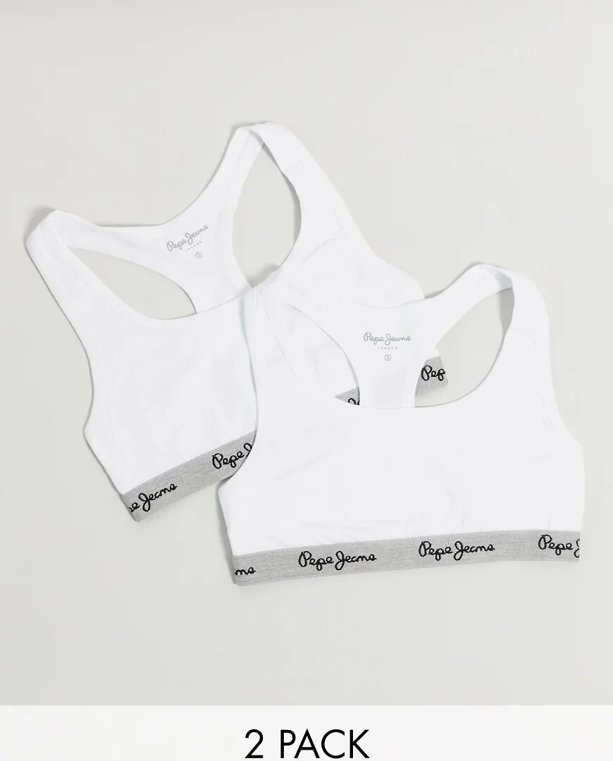 Pepe Jeans 2 pack bra in white  White