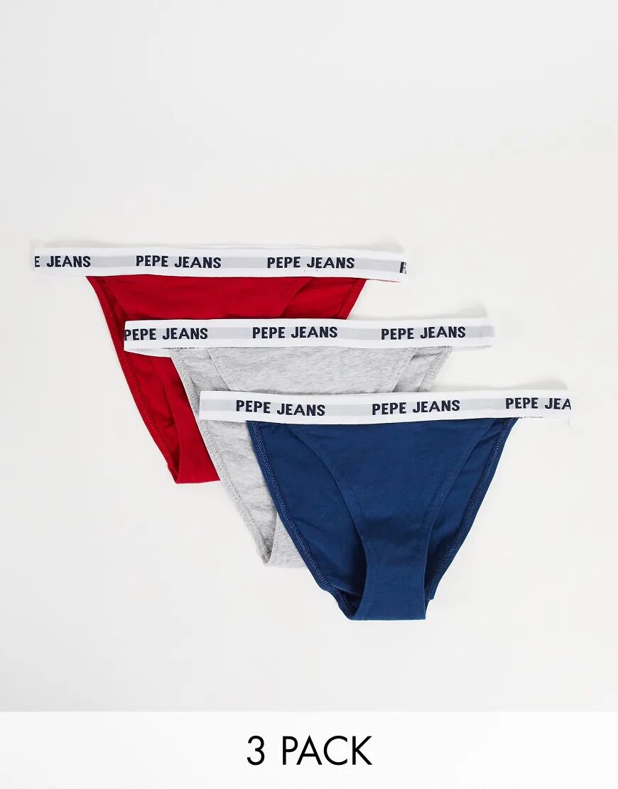 Pepe Jeans brenda tanga briefs in navy white grey  Navy