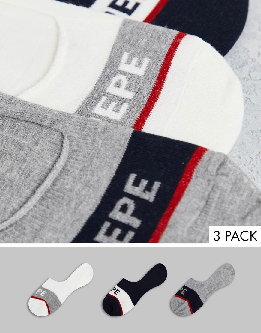 Pepe Jeans luneta trainer socks in navy grey white  Grey