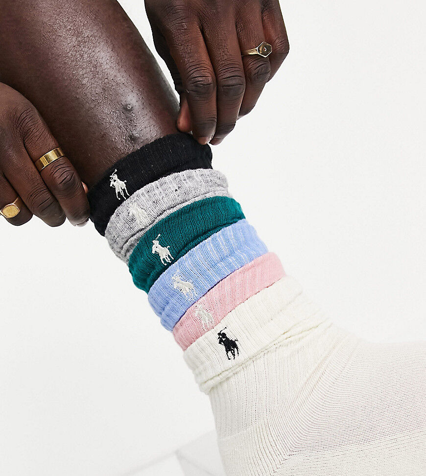 Polo Ralph Lauren x ASOS exclusive collab 6 pack socks in multi with pony logo  Multi