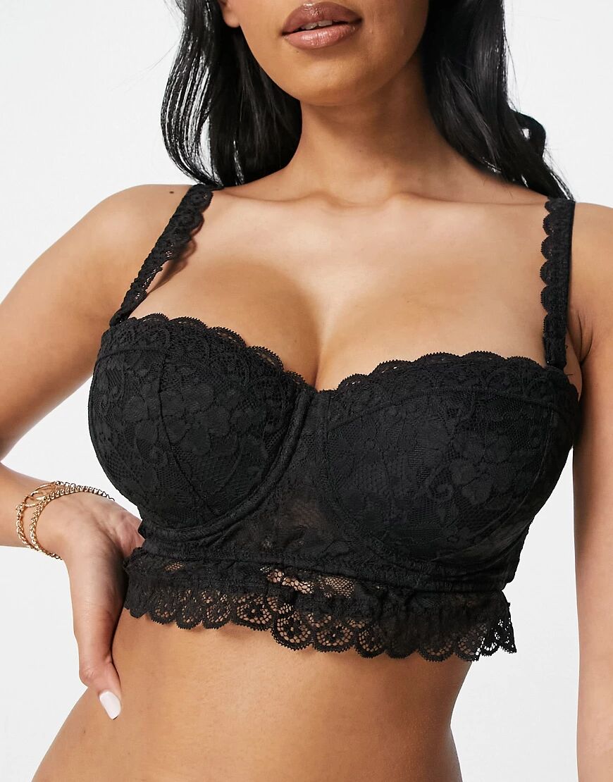 Pour Moi Rebel Strapless Longline Bra-Black  Black