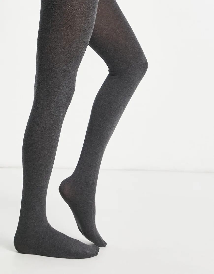 Pretty Polly recycled cotton tights in charcoal-Grey  Grey