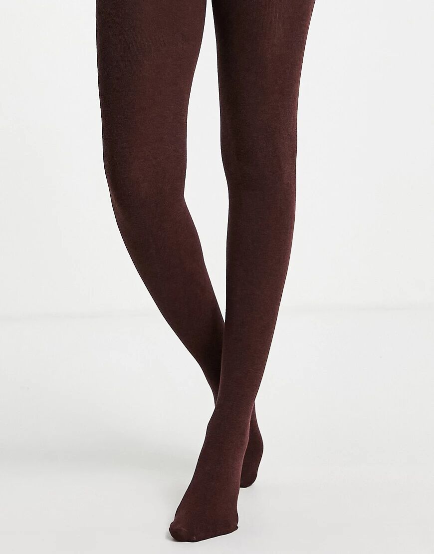 Pretty Polly recycled cotton tights in merlot-Red  Red
