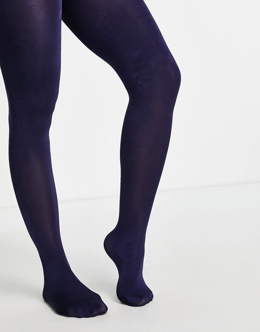 Pretty Polly satin opaque tights in navy  Navy