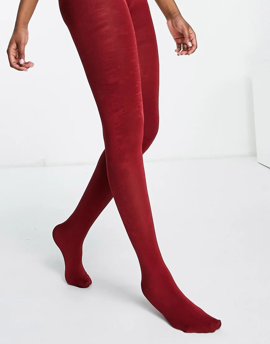 Pretty Polly satin opaque tights in red  Red