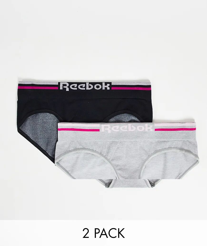 Reebok kerys 2 pack seamless briefs in black and grey-Multi  Multi