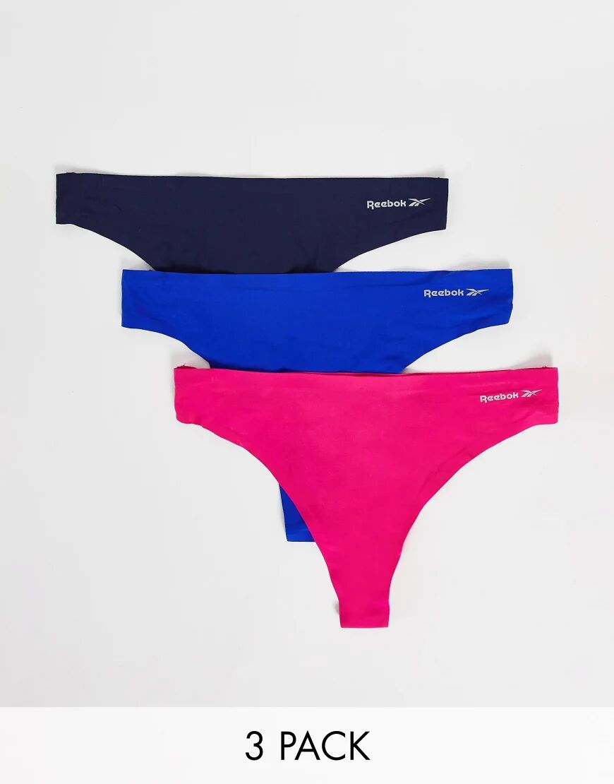 Reebok rae bonded seamless thongs in navy cobolt pink-Multi  Multi