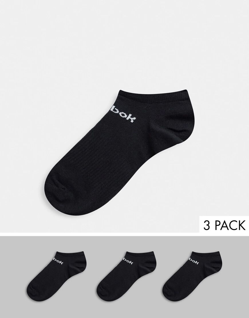 Reebok Training core 3 pack low cut socks in black  Black