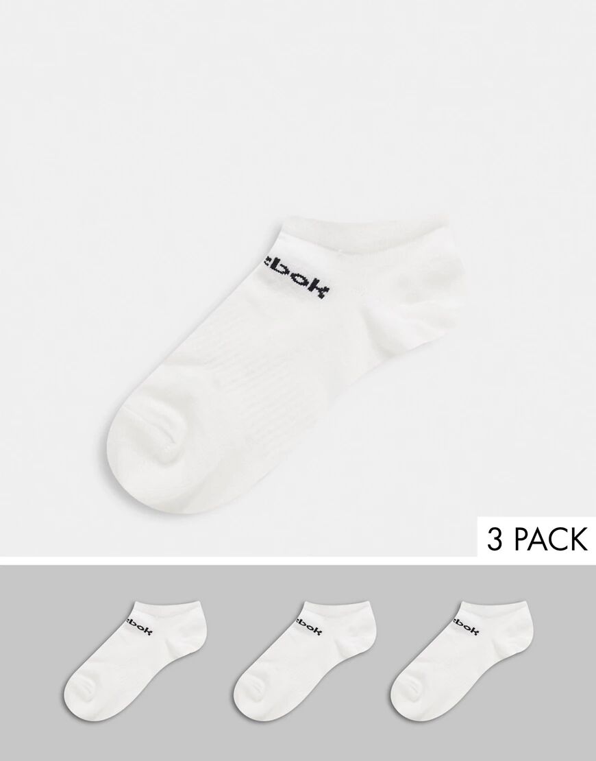 Reebok Training core 3 pack low cut socks in white  White